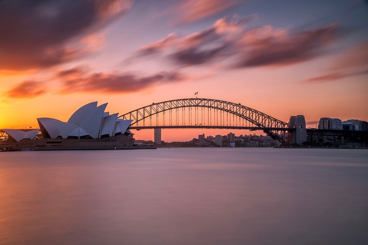 Sidney liman köprüsünün güzel görüntüsü